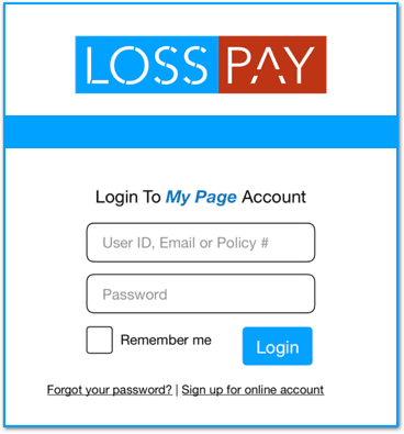 Login the LossPay Mobile App